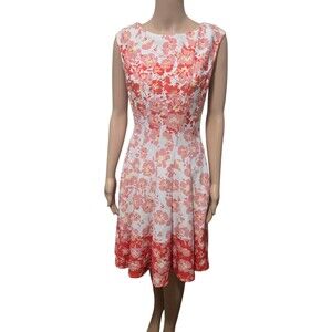 Just Taylor size 8 sleeveless fit and flare floral multicolor dress